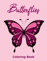 Butterflies Coloring Book: Large print adult coloring book