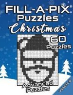 FILL-A-PIX Puzzles Christmas: Advanced Logic Grid Puzzles for Adults and Kids - Fun Mosaic Brain Tease for Holiday Season