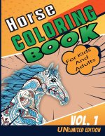 Horse Coloring Book: Colorful hand-painted pictures of horses for kids and adults who love horse