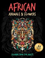 African Animals & Flowers Coloring Book