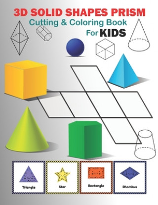 3D solid shapes prism cutting and coloring workbook