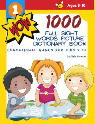 1000 Full Sight Words Picture Dictionary Book - English Korean