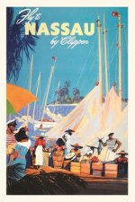 Vintage Journal Fly to Nassau Travel Poster