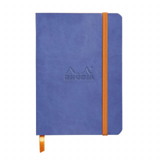 Rhodiarama Notizbuch Softcover A6 72 Blatt Dot-Lineatur saphirblau 90g, mit Gummizugverschluss