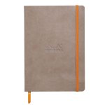 Rhodiarama flexibles Notizbuch A5 80 Blatt Dot-Lineatur, taupe 90g, mit Gummizugverschluss