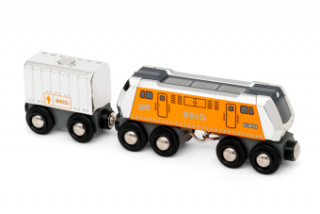 BRIO World 36009 Große Frachtlok mit Waggon (Special Edition 2022) - Limitierte Sonderauflage - Empfohlen für Kinder ab 3 Jahren