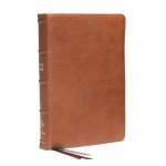 NKJV, End-of-Verse Reference Bible, Personal Size Large Print, Premium Goatskin Leather, Brown, Premier Collection, Red Letter, Thumb Indexed, Comfort