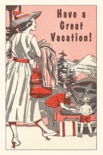 Vintage Journal Family Leaving for Vacation Travel Poster
