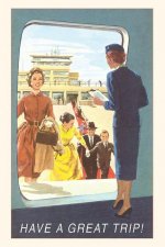 Vintage Journal Boarding The Plane Travel Poster