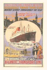 Vintage Journal Transatlantic Ship Travel Poster