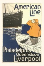Vintage Journal American Ocean Liner Travel Poster