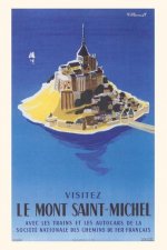 Vintage Journal Mont St. Michel Travel Poster