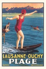 Vintage Journal Lausanne Travel Poster