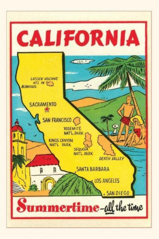 Vintage Journal Map of California