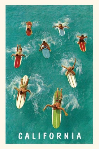 Vintage Journal California Surfers with Colorful Boards