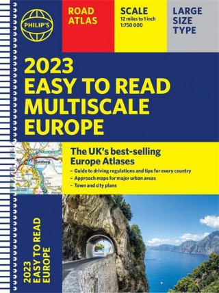 2023 Philip's Easy to Read Multiscale Road Atlas Europe