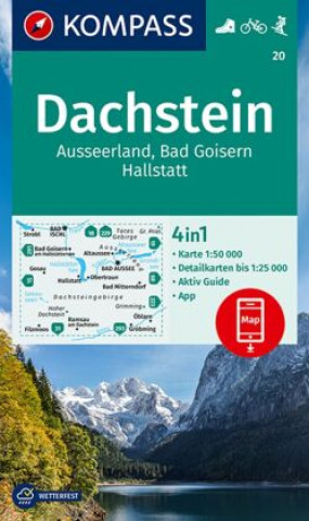 KOMPASS Wanderkarte 20 Dachstein, Ausseerland, Bad Goisern, Hallstatt 1:50.000