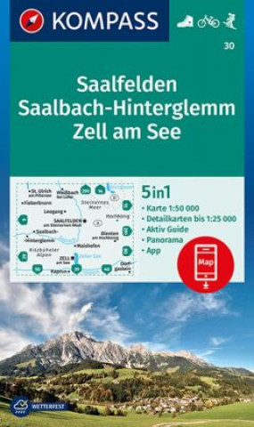 KOMPASS Wanderkarte 30 Saalfelden, Saalbach-Hinterglemm, Zell am See 1:50.000
