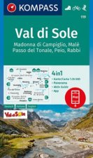 KOMPASS Wanderkarte 119 Val di Sole, Madonna di Campiglio, Mal?, Passo del Tonale, Peio, Rabbi 1:35.000
