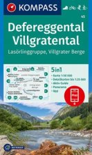 KOMPASS Wanderkarte 45 Defereggental, Villgratental, Lasörlinggruppe, Villgrater Berge 1:50.000