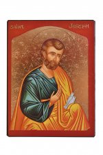 Saint Joseph aux colombes - Icône dorée à la feuille 9,6x12 cm - 974.63