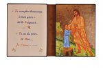 Le Bon Berger conduisant une petite fille - Diptyque 13x19 cm - 377.F9