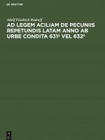 Ad legem aciliam de pecuniis repetundis latam anno ab urbe condita 631 Degrees vel 632 Degrees