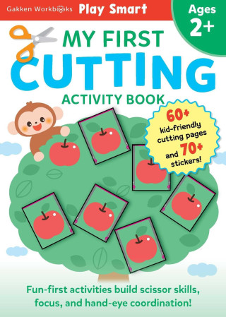 Play Smart My First Cutting Book 2+: Preschool Activity Workbook with 70+ Stickers for Children with Small Hands Ages 2, 3, 4: Basic Scissor Skills (F