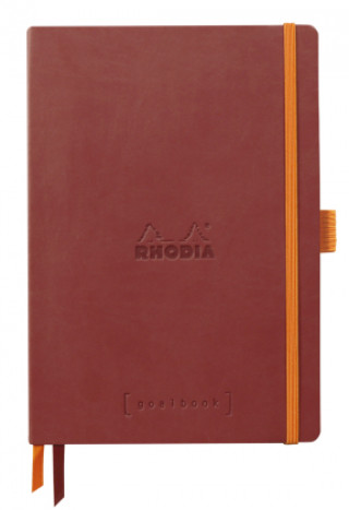Rhodiarama Goalbook A5 Softcover, 120 Blatt elfenbein 90g dot/punktkariert, nacarat
