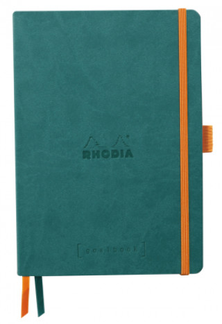 Rhodiarama Goalbook A5 Softcover, 120 Blatt elfenbein 90g dot/punktkariert, pfaugrün