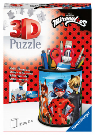 Ravensburger 3D Puzzle 11278 - Utensilo Miraculous - 54 Teile - Stiftehalter für Miraculous-Fans ab 6 Jahren, Schreibtisch-Organizer für Kinder