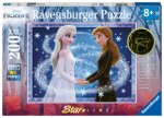 Ravensburger Kinderpuzzle - 12952 Bezaubernde Schwestern - Disney Frozen Puzzle für Kinder ab 8 Jahren, mit 200 Teilen im XXL-Format, Leuchtet im Dunk
