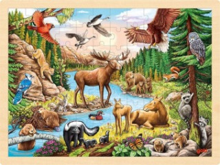 Dřevěné puzzle Divoká příroda Severní Ameriky 96 dílků