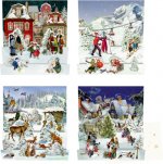Mini-Adventskalender-Sortiment - Nostalgische Winterwelten