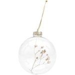 Glaskugel Baumschmuck mit Trockennschleierkraut gefüllt