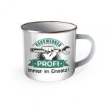 Trötsch Emaille Becher Handwerker Tasse Handwerker Profi Immer im Einsatz