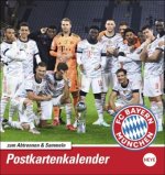 FC Bayern München Postkartenkalender 2023. Monats-Tischkalender zum Aufstellen mit den Stars des FC Bayern. Ein kleiner Fotokalender mit Postkarten zu