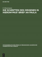 Schriften des Origenes in Hieronymus' Brief an Paula