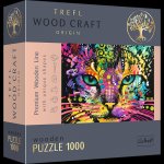 Dřevěné puzzle Barevná kočka 1000 dílků