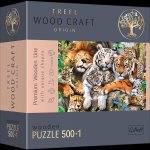 Dřevěné puzzle Divoké kočky v džungli 501 dílků