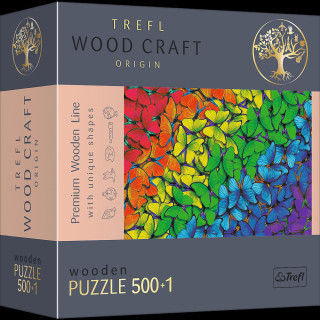 Dřevěné puzzle Duhoví motýli 501 dílků