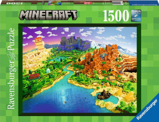 Ravensburger Puzzle Minecraft - Svďż˝t Minecraftu 1500 dďż˝lkďż˝