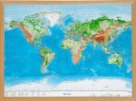 Welt Gross 1:53.000.000 mit Naturholzrahmen