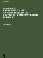 Arzneimittel- und Apothekenrecht der Deutschen Demokratischen Republik