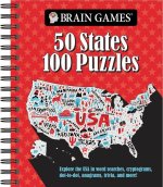 Brain Games - 50 States 100 Puzzles: Explore the USA in Word Searches, Cryptograms, Dot-To-Dots, Anagrams, Trivia, and More!
