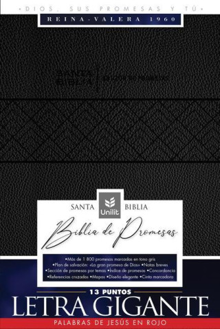 Santa Biblia de Promesas Reina-Valera 1960 / Letra Gigante - 13 Puntos / Piel Especial Con Cierre / Negra // Spanish Promise Bible Rvr60 / Giant Print