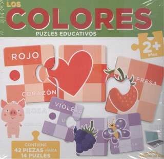LOS COLORES (2+ AÑOS) - APRENDO EN CASA - PUZLES EDUCATIVOS (42 PIEZAS PARA 14 P