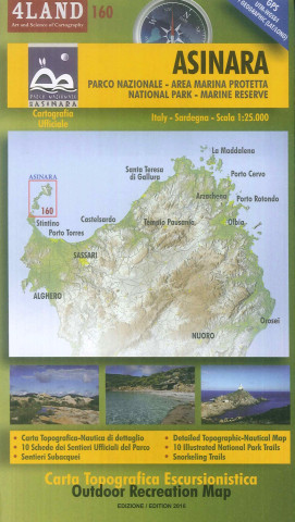 Asinara. Parco nazionale. Area marina protetta, natinal park, marine reserve. Carta topografica-escursionistica 1:25.000. Ediz. italiana, inglese e te