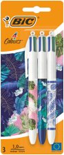 Długopis 4 kolorowy BIC Message Botanical  AST 3 szt. blister