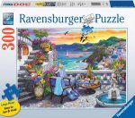 Puzzle 2D 300 duży format Zachód słońca nad Santorini 17130